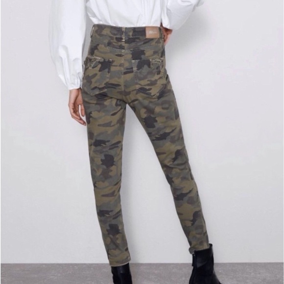 Zara NWT Camouflage High Rise Destroyed Skinny 2 4 - Picture 10 of 14